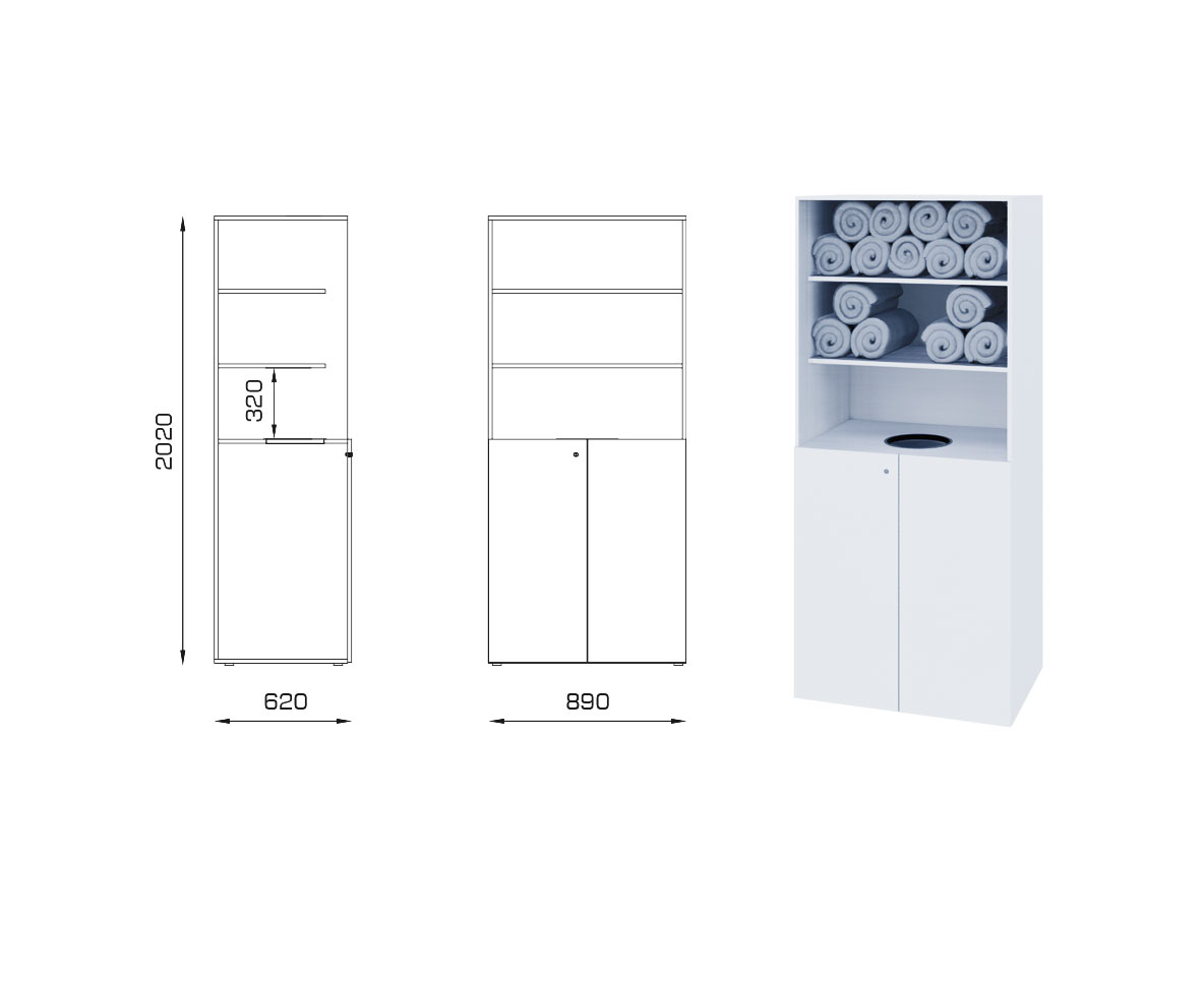 Alsanit regały szatniowe z LPW